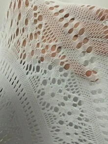 Swim SXY Sexy Hollow-Out Romantic Sheer Bodycon White Cover-Up Dress - White - View 6