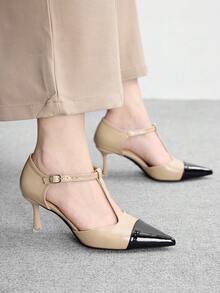 CUCCOO BIZCHIC 女士时尚防滑鞋底细高跟尖头舒适高跟鞋 - 杏色 - 查看 4