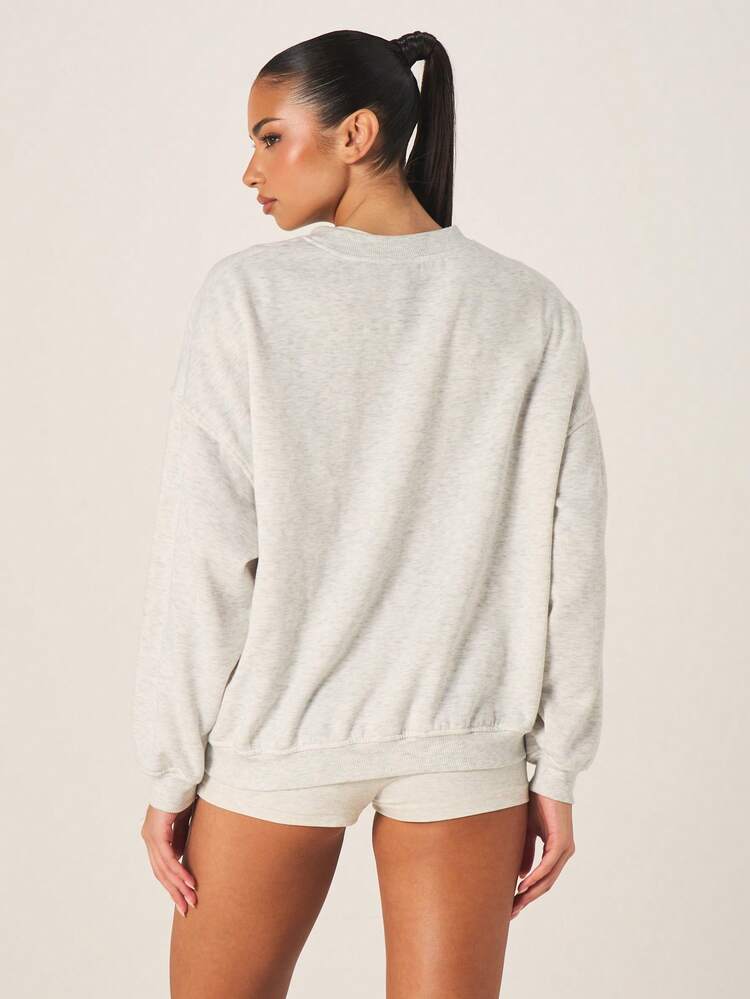 Missguided x Playboy Women's Graphic Number 53 Oversized Crew Neck Long Sleeve Pullover Sweatshirt With Bunny Logo