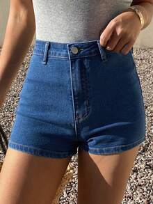 DAZY Women's Casual Washed Pocket Shorts, Summer - Medium Wash - View 4