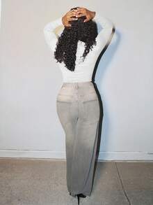 Steph T 素色圓領修身T恤 - 白色 - 查看 2