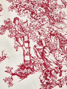 EMERY ROSE Women's Textured Print Fitted Camisole, Elegant For Vacation, Commute And Everyday Wear - Red - View 4