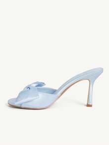 CUCCOO CHICEST Women's Solid Color Chain Decor Fashionable Elegant High Heel Sandals Spring Shoes Spring Break Easter Wedding Shoes Spring Shoes Bride Shoes - Light blue - View 5
