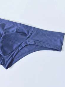 SHEIN 男士弹力柔软性感露臀丁字裤，诱人T字后背三角裤 - 藍色 - 查看 5