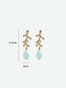 Opalesca 1 Pair Of Retro Elegant Baroque Pearl Earrings For Women - Gold - View 7