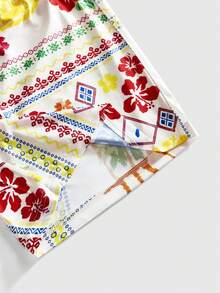 ROMWE MEN Quần short nam kiểu Mỹ dáng rộng, thoải mái, phong cách retro. - trắng - Xem 4