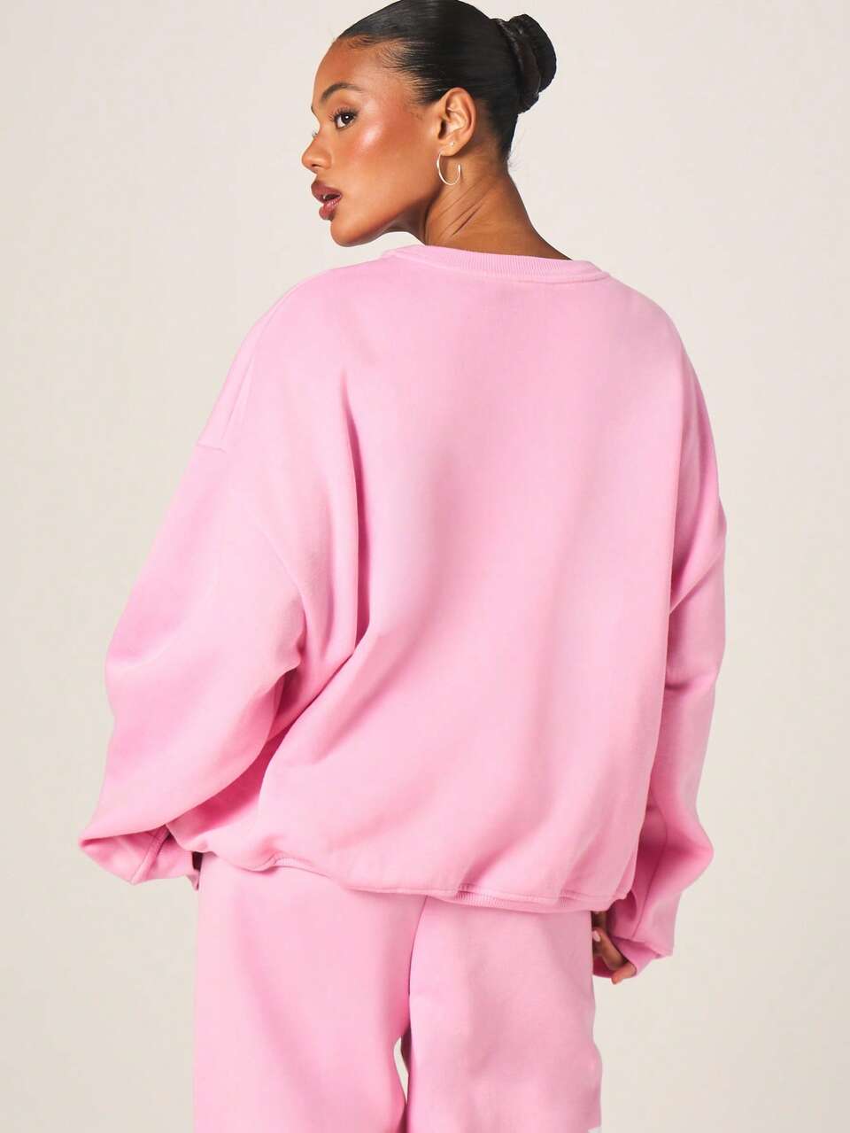Missguided x Playboy Women Star Print Oversized Pullover Sweatshirt Long Sleeve Crew Neck Casual Loungewear