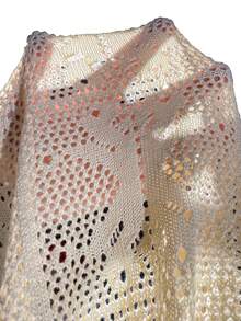 Xyvia 女士极简主义无袖镂空针织毛衣两件套，春夏款 - 杏色 - 查看 7