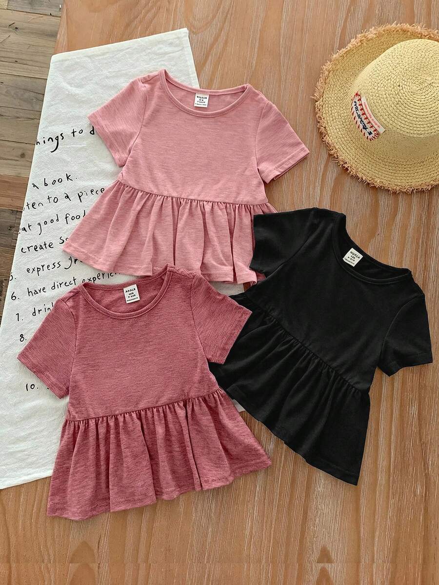 SHEIN LMoss Kids 3件套女婴上衣 - 彩色 - 查看 1