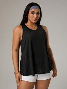 Rhythm Era Women's Solid Color Minimalist Casual Sports Tank Top - Black - View 5