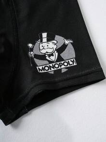 MONOPOLY X SHEIN 男童舒适柔软卡通图案字母弹力腰带三角裤 - 彩色 - 查看 5