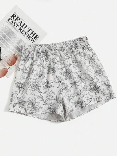 Easowa Women's Summer Casual Vacation Floral Print Drawstring Waist Shorts Summer Outfit For Women Shorts For Women  Floral Shorts Holiday Outfits For Women