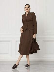 Sleekvia 女士平底乐福鞋玛丽珍露跟套脚深棕色流苏吊坠休闲通勤女鞋度假 - 咖啡棕 - 查看 6