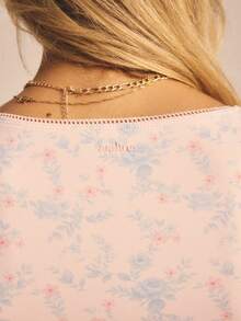 Aralina FLORAL PRINT RUCHED FRONT TEE AND SHORT SET - Multicolor - View 5