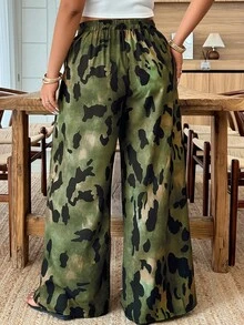Weeklong Pantalones casuales de vacaciones con estampado floral para mujer de talla grande, para primavera/verano - Multicolor - Ver 2