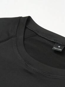 GymBeat 男士休闲圆领长袖压缩运动T恤 - 黑色 - 查看 8