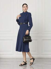 Sleekvia Giày nữ đế xuồng mũi tròn màu đen, kiểu dáng đơn giản, quai co giãn, thích hợp đi làm hàng ngày, đa năng và thoải mái. - màu đen - Xem 6