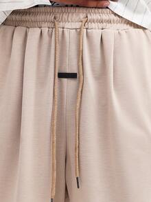 SUMWON Men's Beige Cargo Drawstring Shorts With Side Pockets Perfect For Casual Summer Everyday Comfort And Style Relaxed Fit - Khaki - View 2