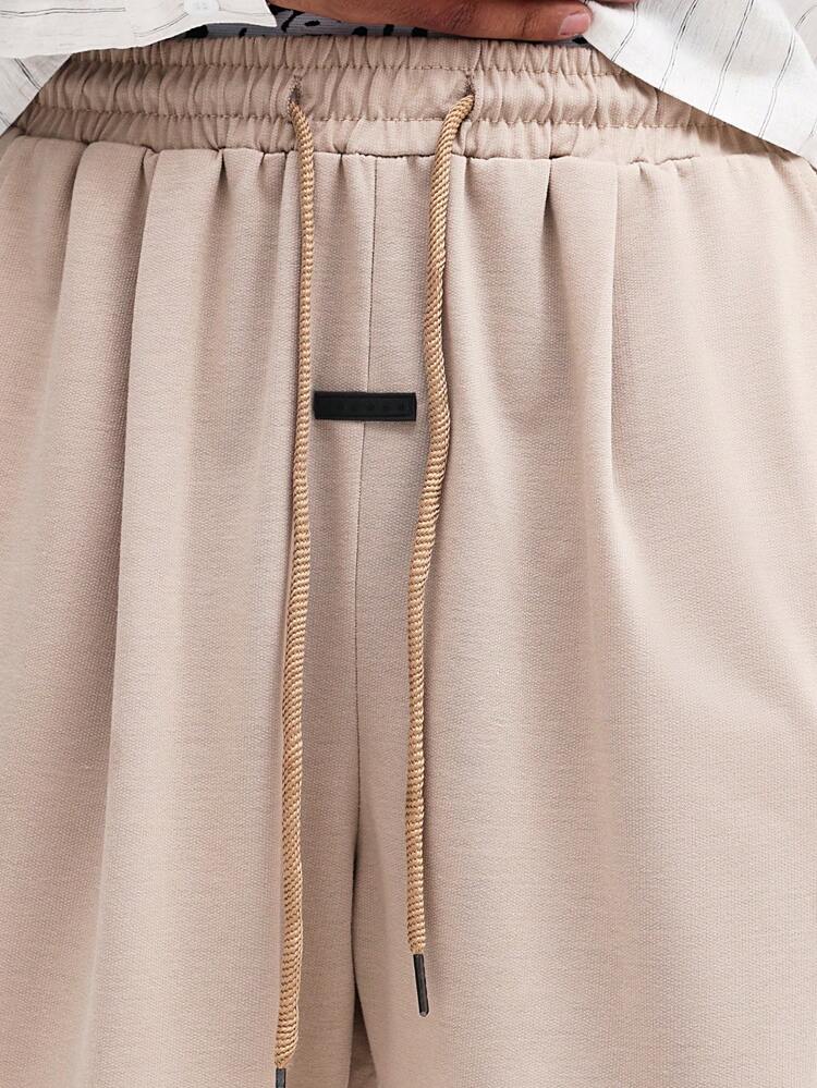 Beige Cargo Shorts With Drawstring
