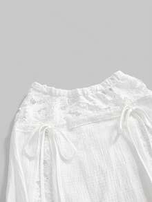 Sweetness Southern Italy Style Vacation Lace Hollow-Out Cropped Top And Skirt 2 Pieces Set For Women - White - View 8