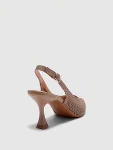 CUCCOO BASICS Nuevos zapatos de tacón alto versátiles y cómodos para mujer con lazo - Caqui - Ver 9