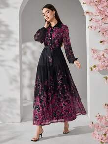 Veilorie 新款收腰浪漫优雅碎花沙滩度假连衣裙 - 彩色 - 查看 6