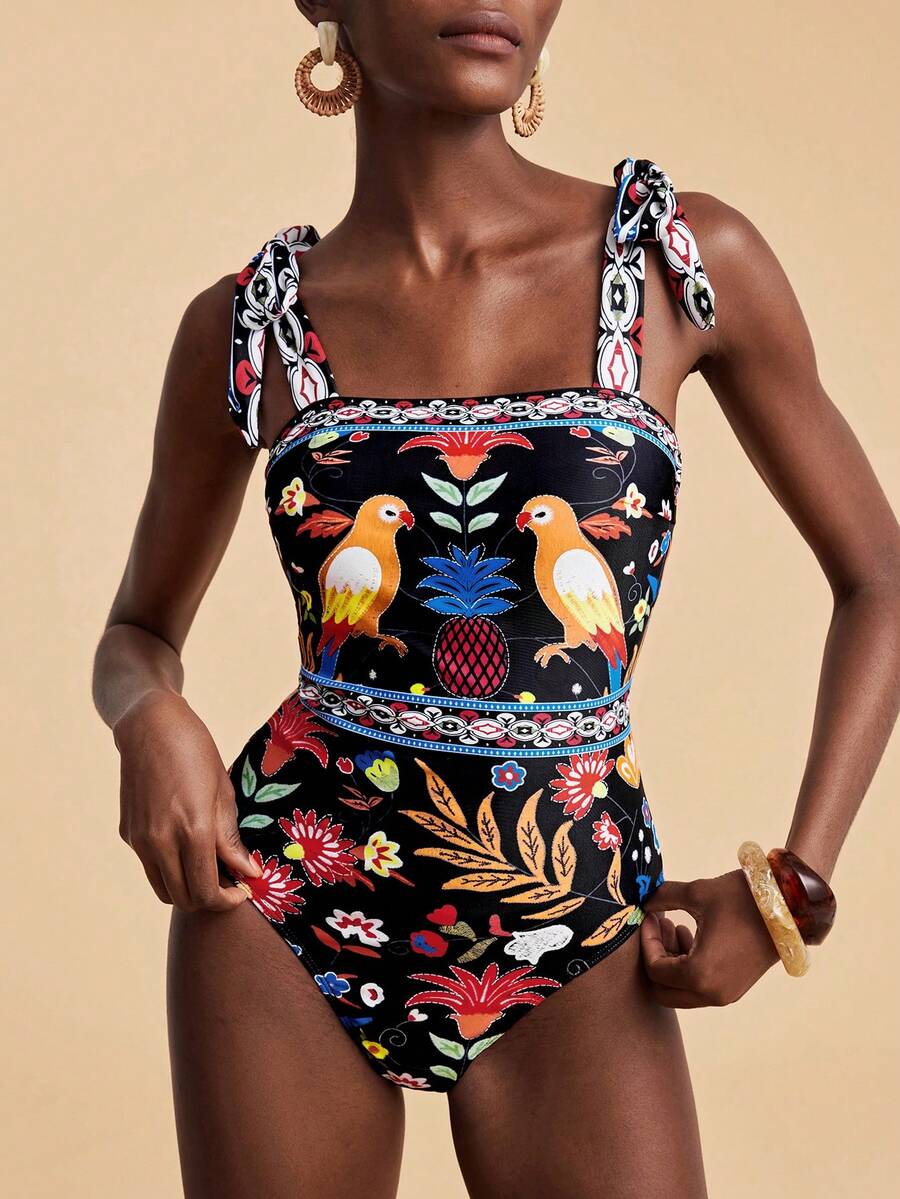 Travachic Women's Beach Vacation Printed One-Piece Swimsuit - Multicolor - View 1