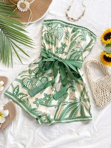 Soleia 新款优雅度假风印花波西米亚风抹胸连体裤 - 彩色 - 查看 3