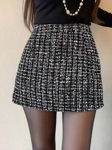 DAZY Women's Elegant A-Line Skirt, Suitable For Commuting, Parties, Birthdays - Black - View 6