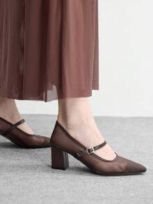 CUCCOO BIZCHIC 女士尖头时尚日常通勤高跟鞋，圣诞节特辑 - 咖啡棕 - 查看 5