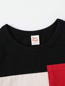 Cozy Pixies Bộ đồ 2 món cho bé trai: áo tay ngắn cổ tròn phối màu tương phản và quần short. - Nhiều màu - Xem 4