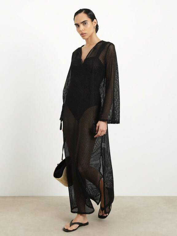 missguided beach dress MISSGUIDED Sheer Lace Cowl Neck Maxi Beach DressMISSGUIDED