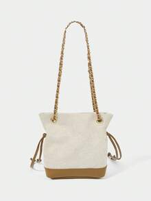 Canvas màu be nâu + PU màu nâu