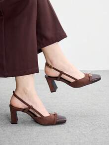 CUCCOO BIZCHIC Women's Fashion Versatile Commuter High Heels Spring Shoes - Brown - View 1