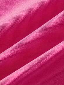 SHEIN Mono de media cremallera con cierre para niñas preadolescentes, color rosa, para volver al colegio o salidas de ocio - Rosa Fucsia - Ver 4