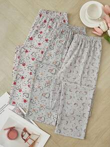 SHEIN 3PCS Women Sleep Bottoms - Multicolor - View 1