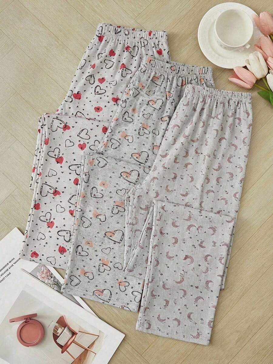 SHEIN 3PCS Women Sleep Bottoms - Multicolor - View 1