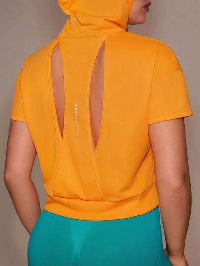 Sovereign Charm Sovereign Charm 专业女士运动卫衣 - 简约休闲风格，后背镂空设计，反光细节