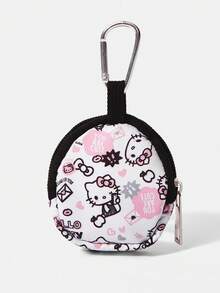 HELLO KITTY AND FRIENDS | SHEIN 带搭扣和拉链口袋的零钱包，多功能收纳袋，硬币整理袋，男女皆宜 - 白粉色 - 查看 4