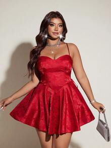 Viva Relle Women's Sexy Lace-Up Spaghetti Strap Backless Bodycon Dress, Romantic Elegant Style, Suitable For Party, Gathering, Casual Vacation - Red - View 2
