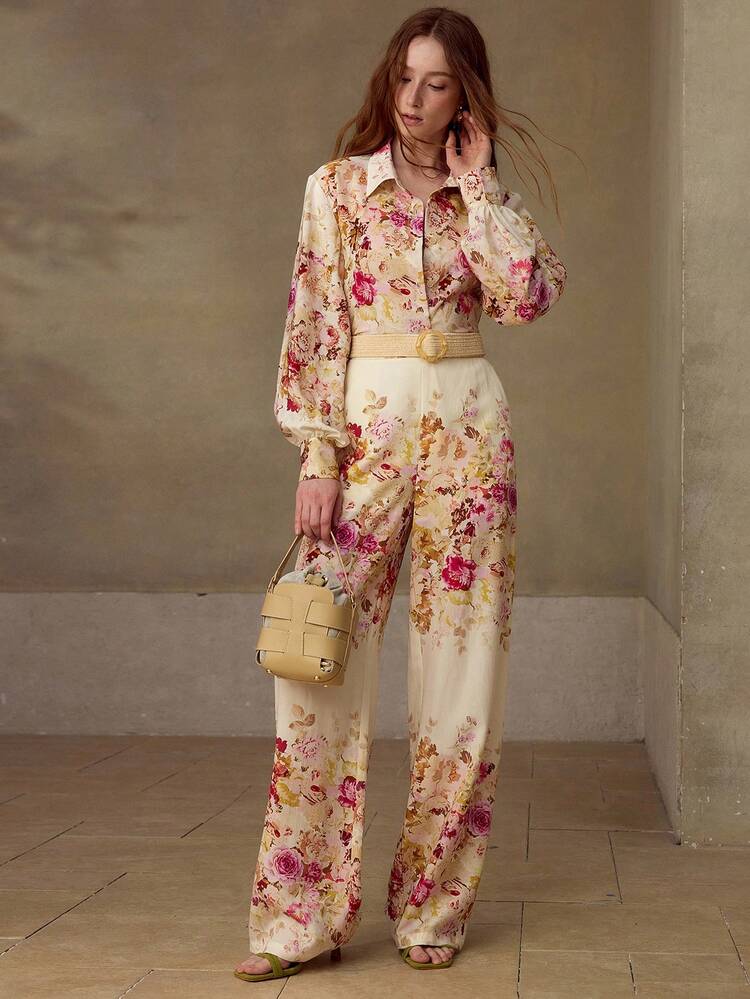WOMEN'S FLORAL PRINT CASUAL, DATE, VACATION PANTS, SPRING/SUMMER