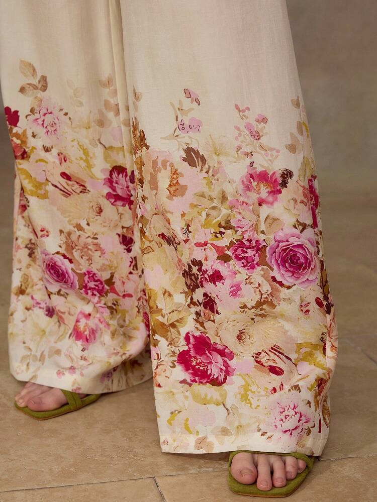 WOMEN'S FLORAL PRINT CASUAL, DATE, VACATION PANTS, SPRING/SUMMER