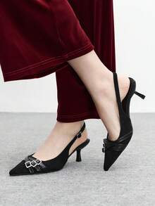 CUCCOO BIZCHIC 休闲通勤简约时尚尖头女式高跟鞋 - 黑色 - 查看 10