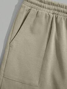 RueChic Men Patched Pocket Detail Regular Short - Beige - View 5