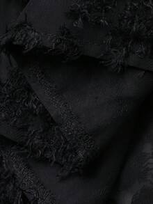 FRIFUL 女士V领纹理宽松无袖背心外套 - 黑色 - 查看 8