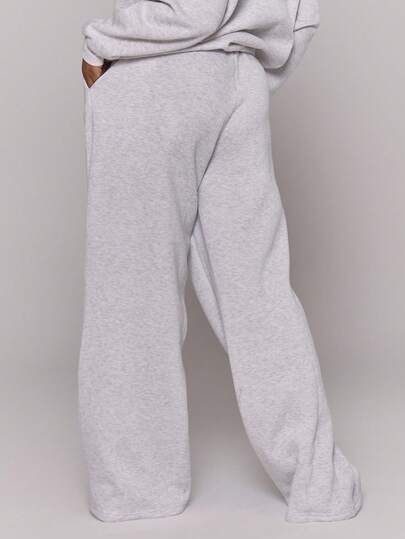 MUSERA Plus Size Straight Leg Patch Logo Tracksuit Bottom Joggers Casual Everyday Basics Cosy Vacation Spring Holiday Summer Winter