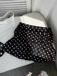 Comfortcana Summer Polka Dot Ruched A-Line Mini Skirt - Multicolor - View 7
