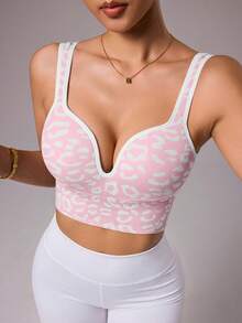 Dewbera 无缝豹纹运动文胸吊带衫 - 彩色 - 查看 7