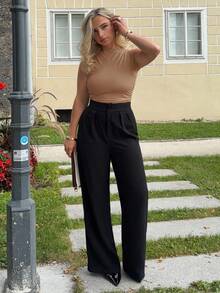 Jeta Ari Solid Ruched Tank Top - Brown - View 4