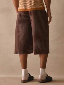 Musero Long Line Bermuda Smart Style Pinstripe Hidden Fastening Shorts Spring Summer Essentials - Multicolor - View 5